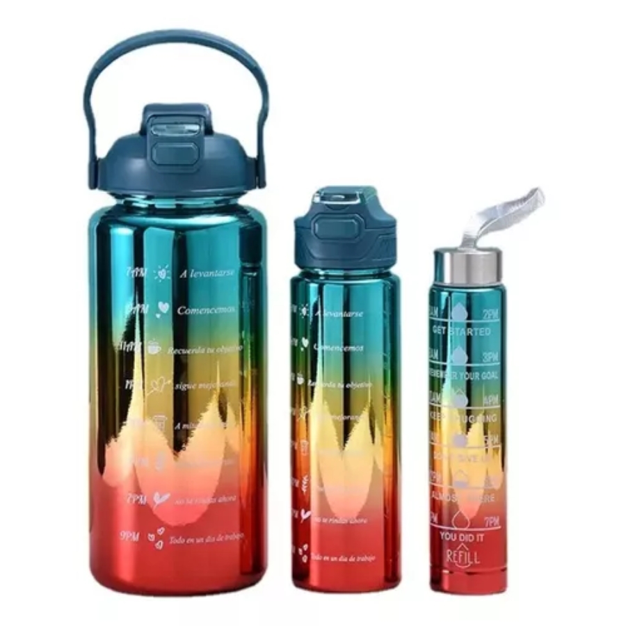 Miniatura 2 de Set X 3 Termos Botella De Agua Motivaci